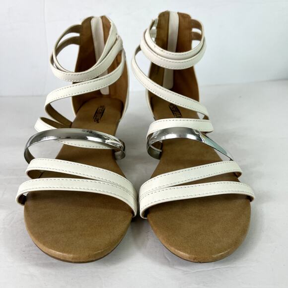 Seychelles Wedge Sandals Women's Size 10M Vegan Leather Strap Gladiator Metallic - Picture 1 of 13